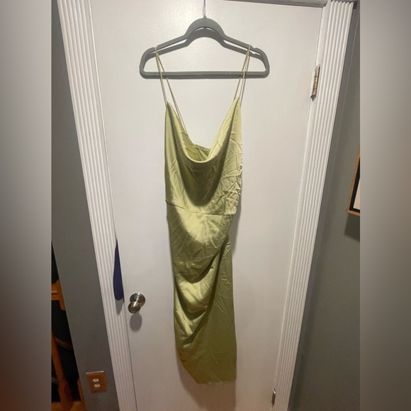 Shein Plus Draped Front Crisscross Back Split Thigh Cami Dress - Picture 3 of 4